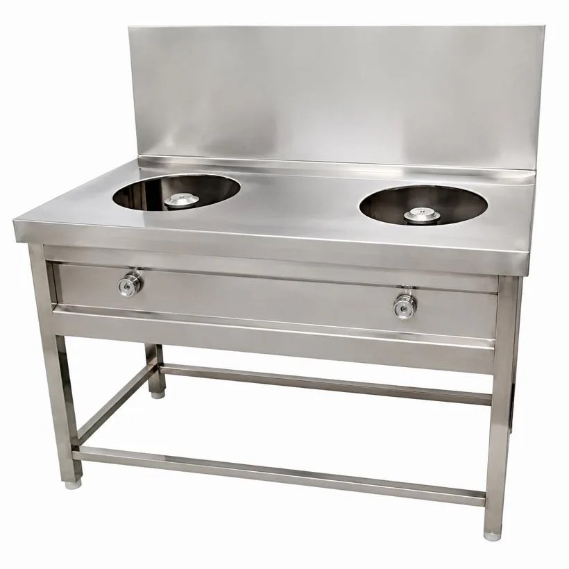 2 Burner Chinese Range with Backsplash & Drain - Modern Kitchen Equipments Balkampet