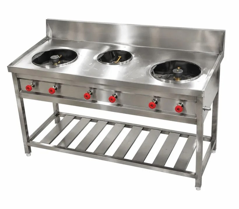 Chinese Range – 2+1 Burner with Backsplash - Modern Kitchen Equipments Balkampet