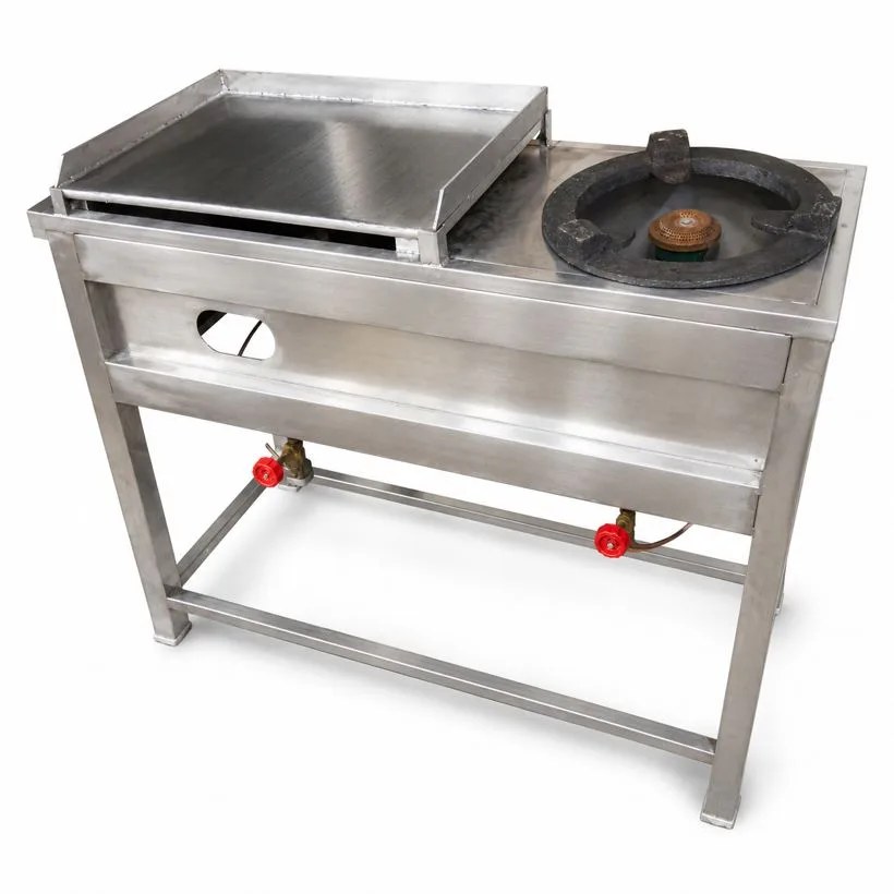 Two Dosa Plate + 1 Burner Range - Modern Kitchen Equipments Balkampet